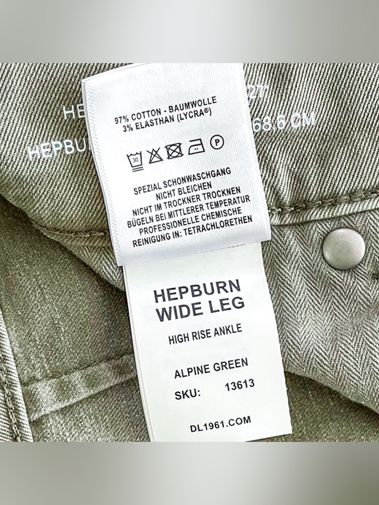 DL1961 sage greenwide leg jeans. - Picture 8 of 10